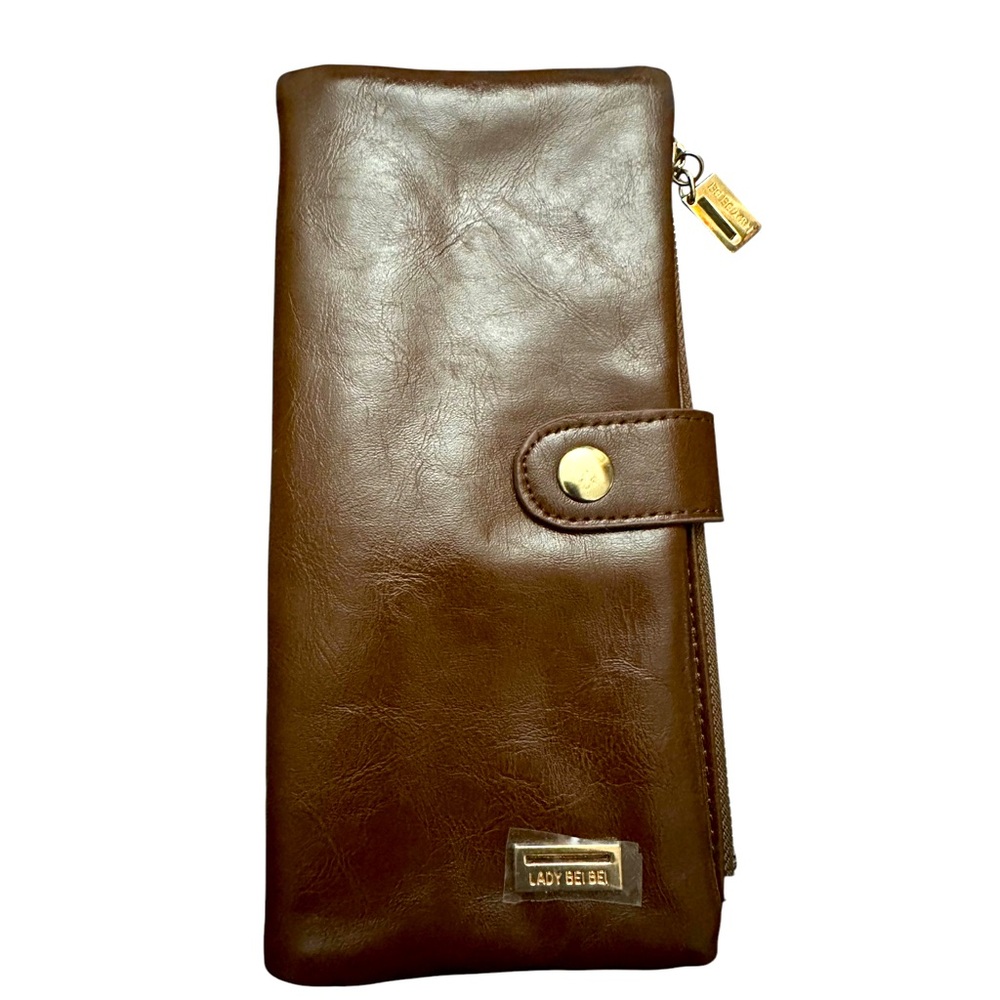 Lady Bei Bei Rich-Brown and Gold Clutch Wallet